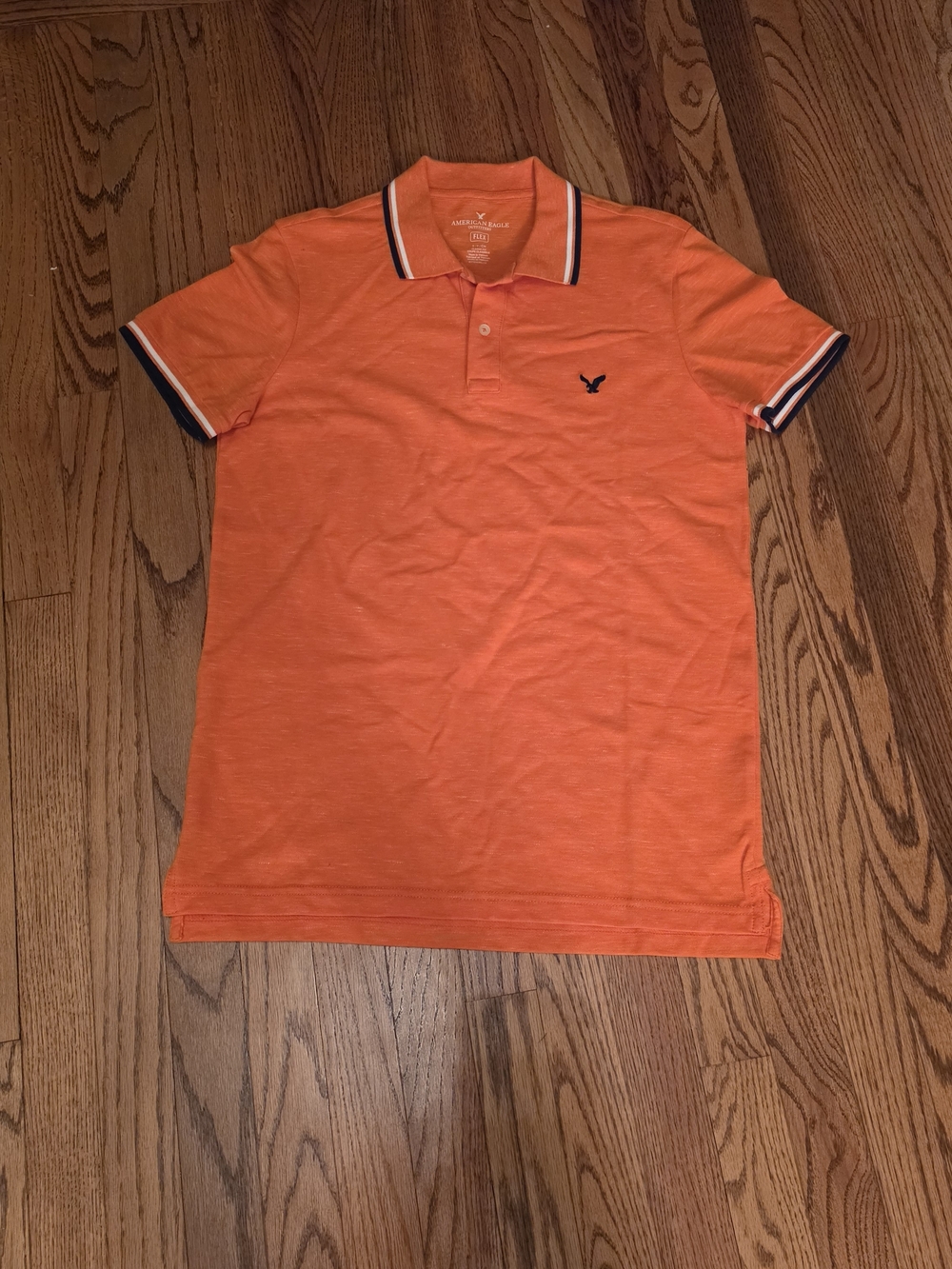 American Eagle Outfitters Orange Polo with Navy & White Trim